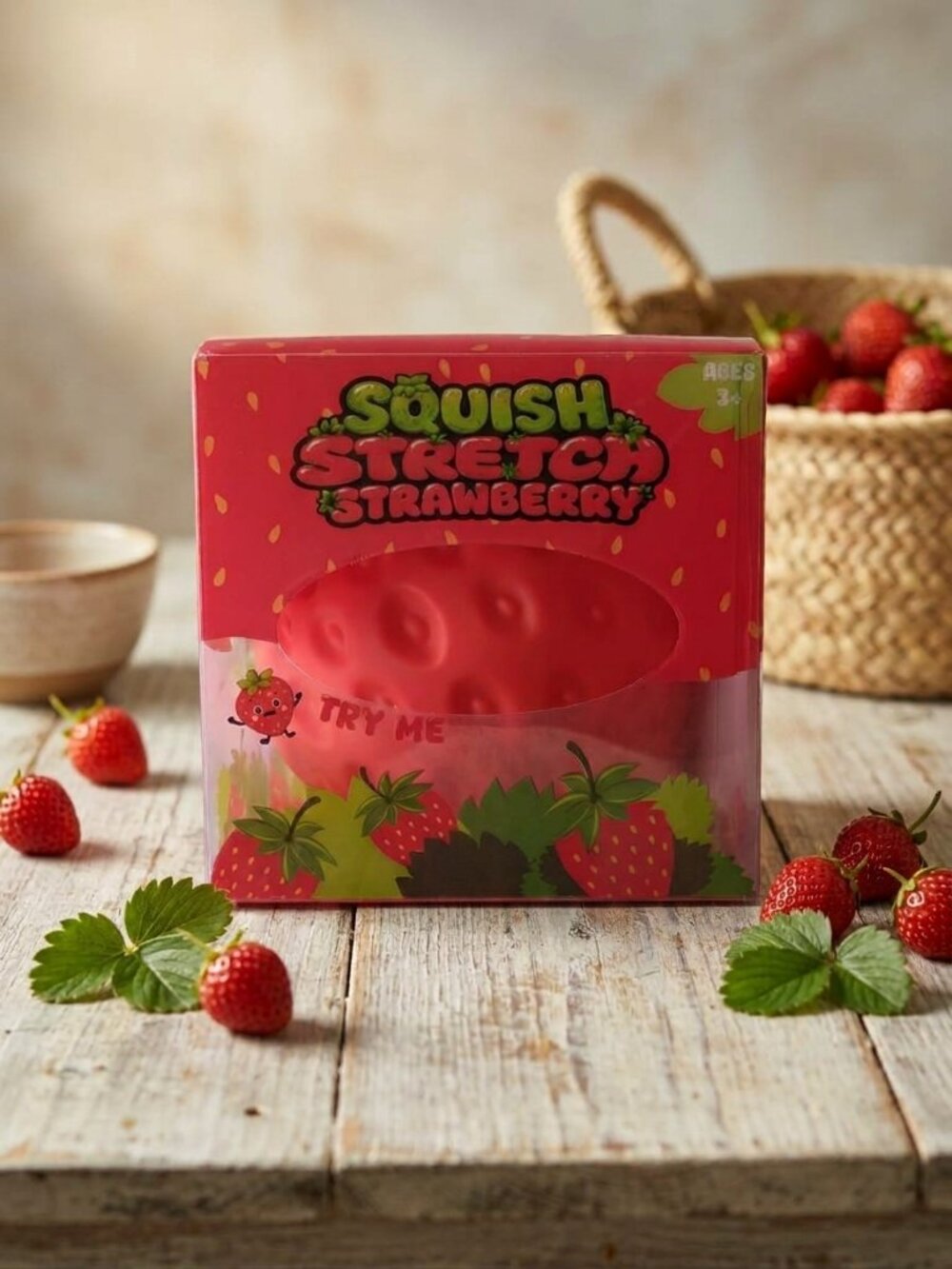 Squish Stretch Strawberry Fidget Toy Stretchy Sensory Ball Jumbo Strawberry